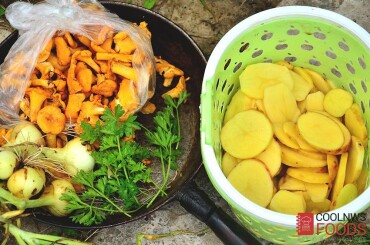 Ингредиенты для картошки с лисичками