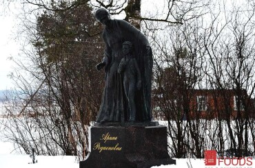 Памятник Арине Родионовне с маленьким А. С. Пушкиным в поселке Кобрино, установленный на средства Михаила Задорнова. Из его цитаты: "...- Я хочу, чтобы люди обращали внимание на правду, а они заморочены кривдой. Чем больше людей будут понимать, что сделала Арина Родионовна, тем больше они будут любить нашу родину и тем счастливее будут. Это родничок правды в нашей истории, а мне хочется, чтобы роднички сложились в ручей, а затем в полноводную реку."