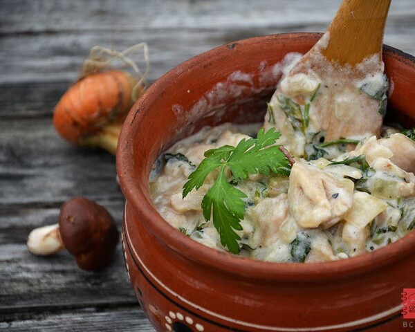 сыроежки с луком и сметаной